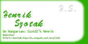 henrik szotak business card